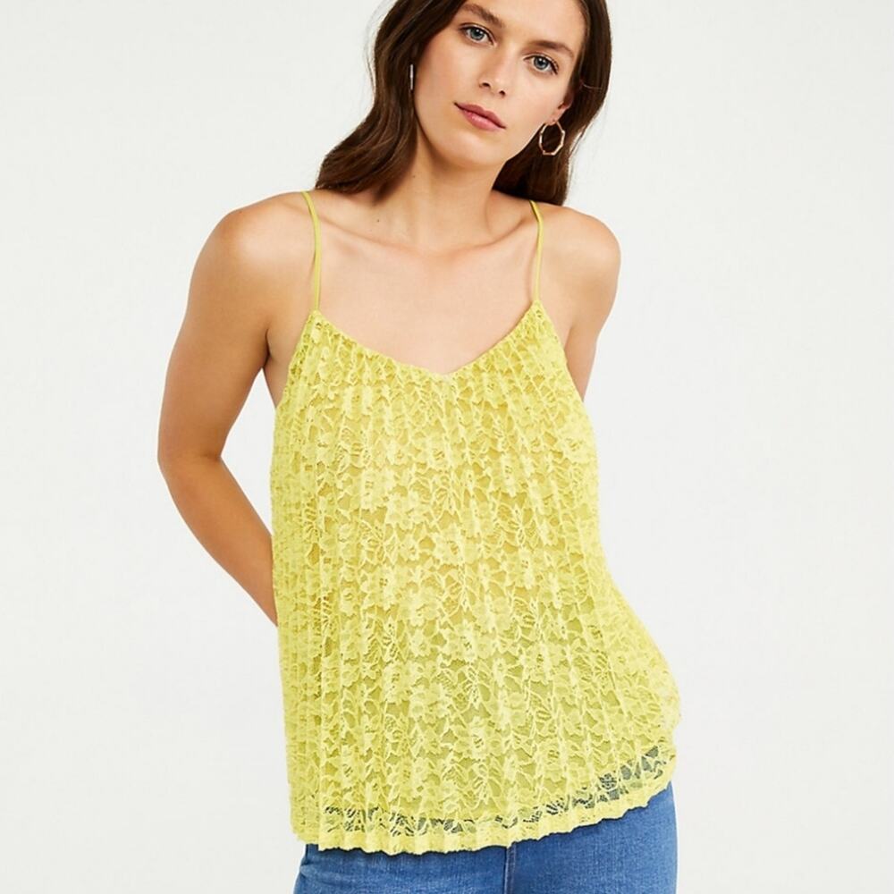 Ann Taylor Pleated Lace Cami Size XL